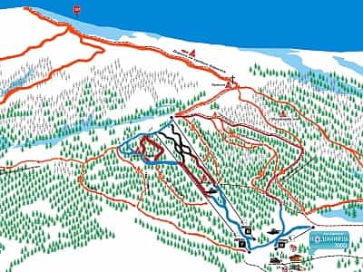 Карта схилів гірськолижного курорту Подобовець у Закарпатській області